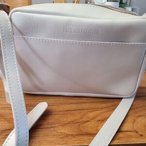 Portland Leather White Crossbody Bag. Limited Edition
